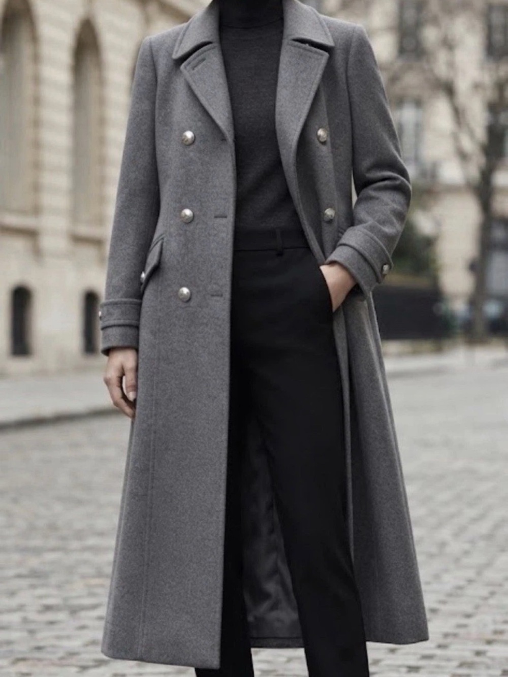 Ralph Lauren Double-Breasted Pea Coat in Charcoal Gray Size 8